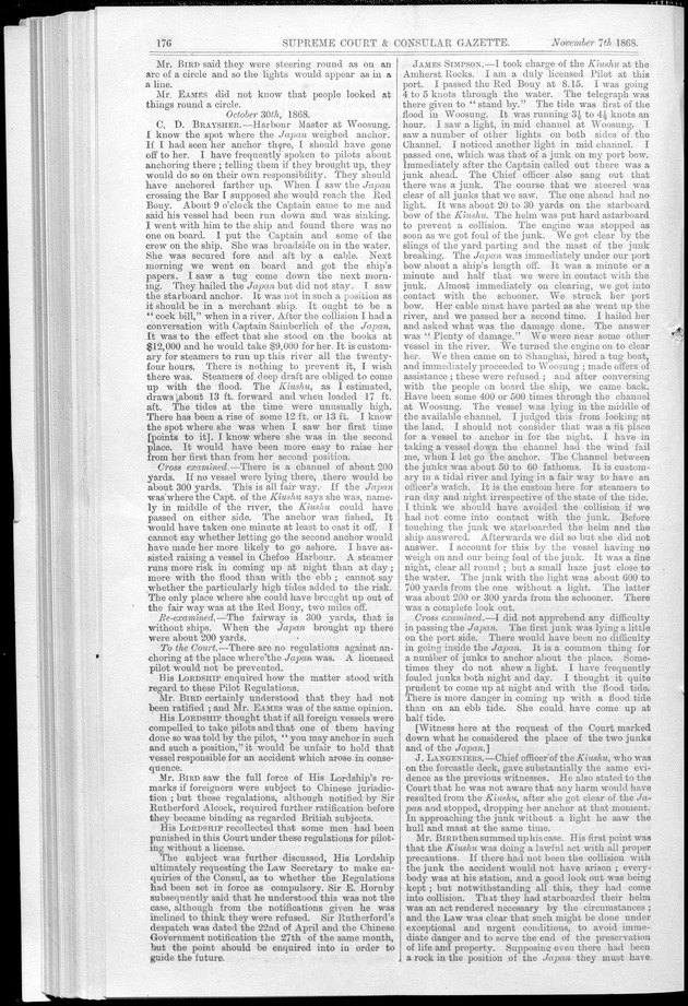 Supreme Court and consular gazette, and law reporter for the Supreme & provincial courts of China & Japan - 