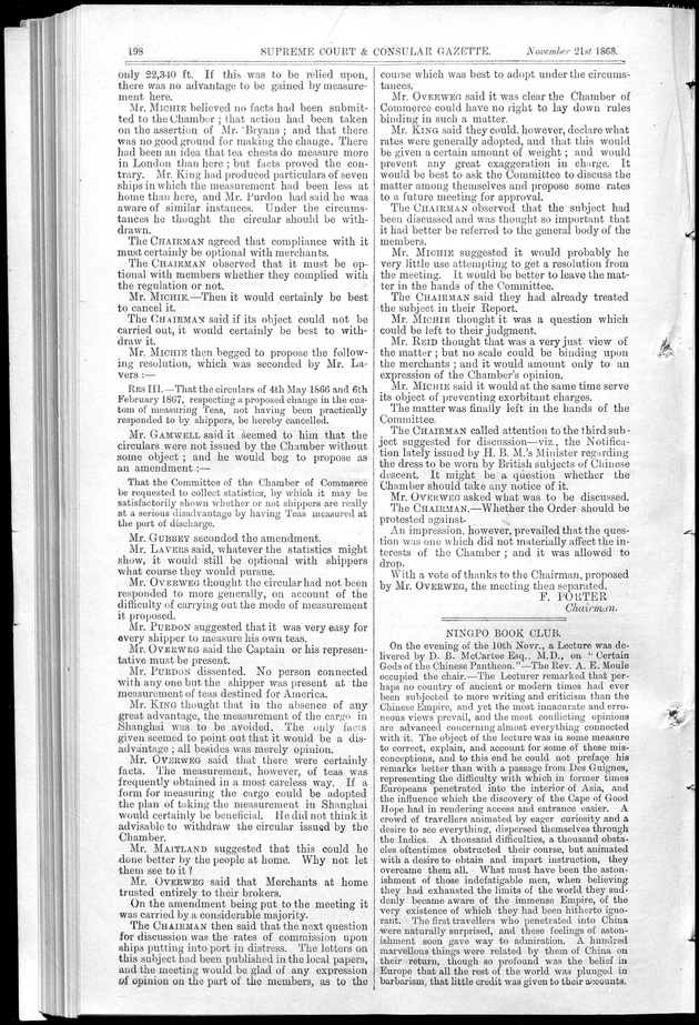 Supreme Court and consular gazette, and law reporter for the Supreme & provincial courts of China & Japan - 