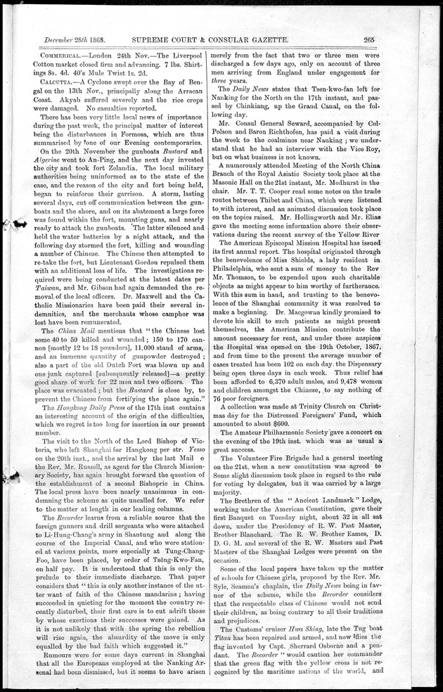 Supreme Court and consular gazette, and law reporter for the Supreme & provincial courts of China & Japan - 