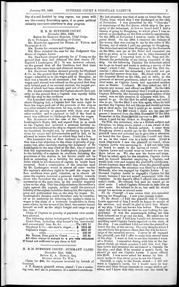 Supreme Court and consular gazette, and law reporter for the Supreme & provincial courts of China & Japan - 