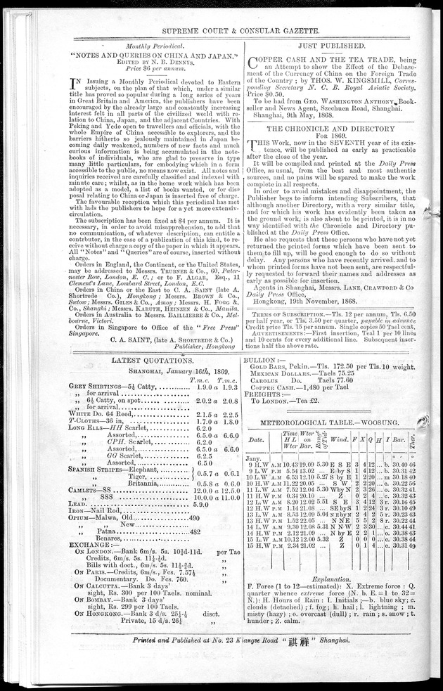 Supreme Court and consular gazette, and law reporter for the Supreme & provincial courts of China & Japan - 