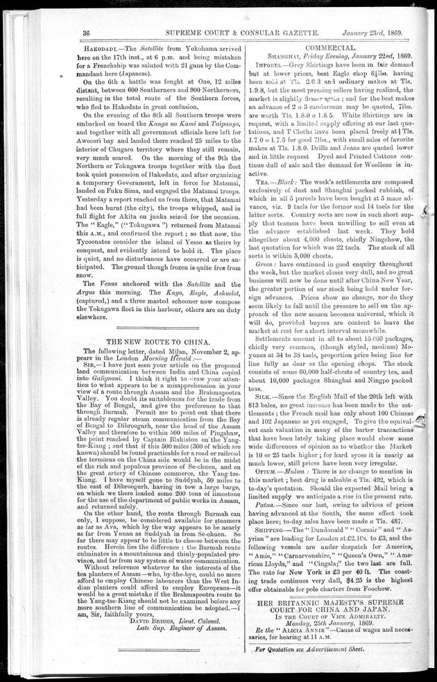 Supreme Court and consular gazette, and law reporter for the Supreme & provincial courts of China & Japan - 