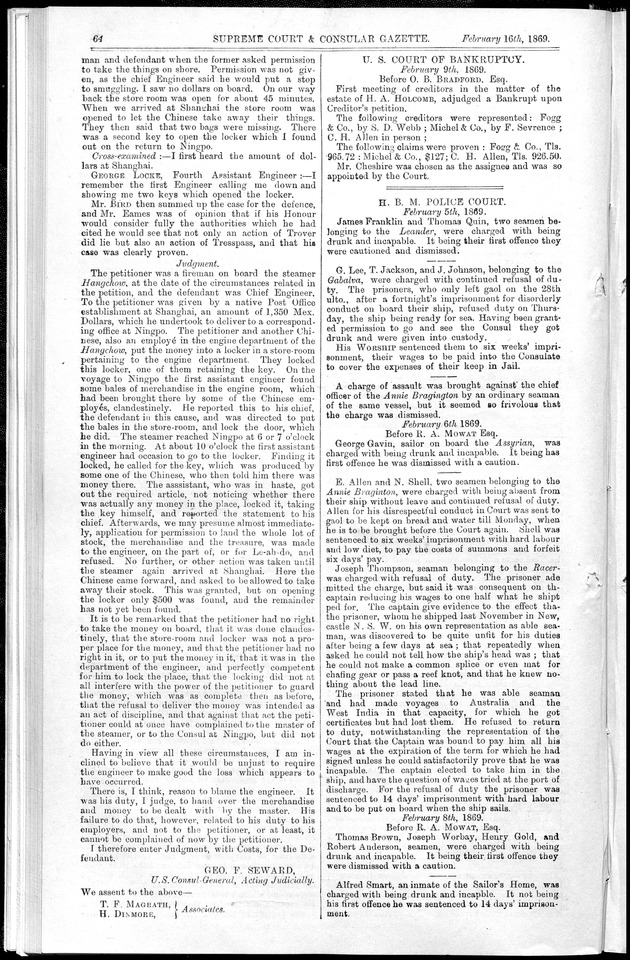 Supreme Court and consular gazette, and law reporter for the Supreme & provincial courts of China & Japan - 