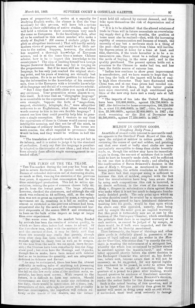 Supreme Court and consular gazette, and law reporter for the Supreme & provincial courts of China & Japan - 