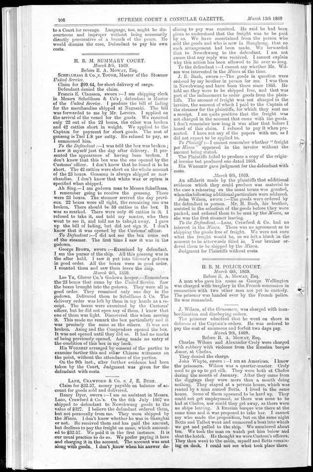 Supreme Court and consular gazette, and law reporter for the Supreme & provincial courts of China & Japan - 