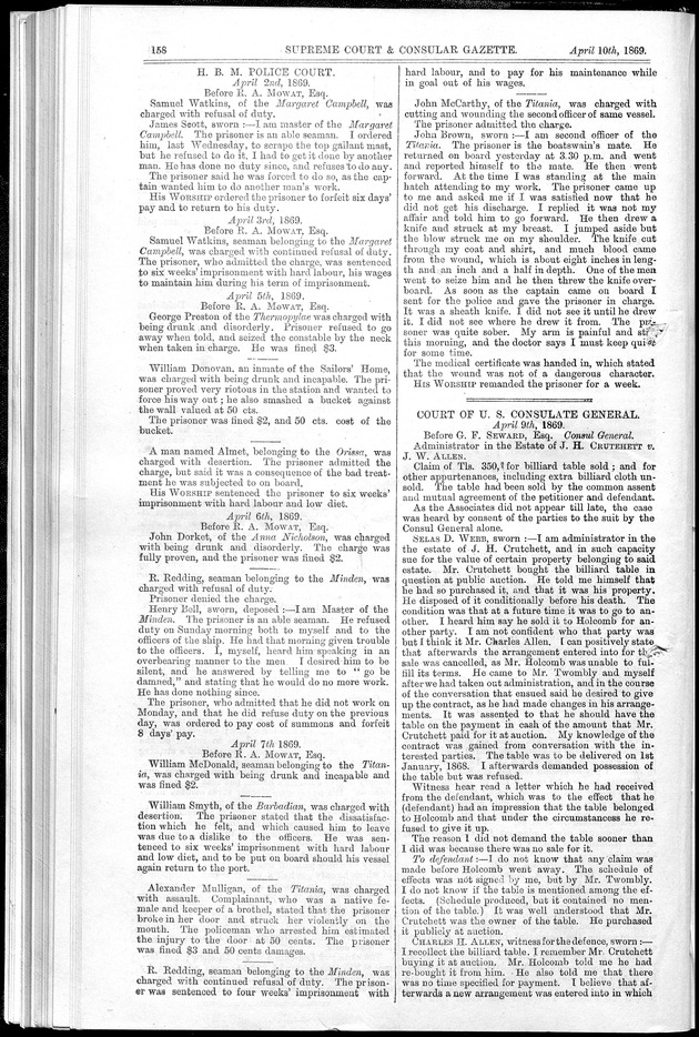 Supreme Court and consular gazette, and law reporter for the Supreme & provincial courts of China & Japan - 