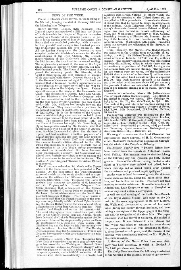 Supreme Court and consular gazette, and law reporter for the Supreme & provincial courts of China & Japan - 