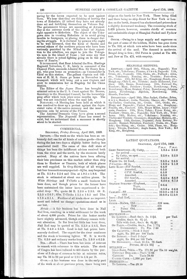 Supreme Court and consular gazette, and law reporter for the Supreme & provincial courts of China & Japan - 