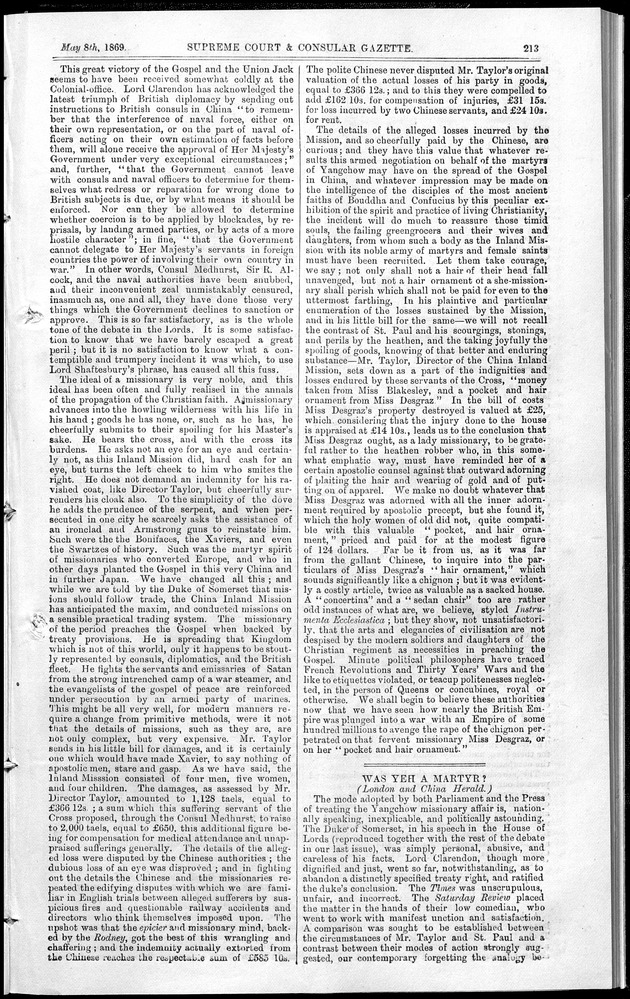 Supreme Court and consular gazette, and law reporter for the Supreme & provincial courts of China & Japan - 