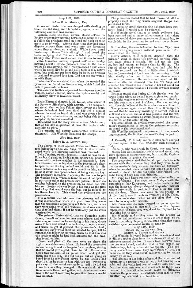 Supreme Court and consular gazette, and law reporter for the Supreme & provincial courts of China & Japan - 