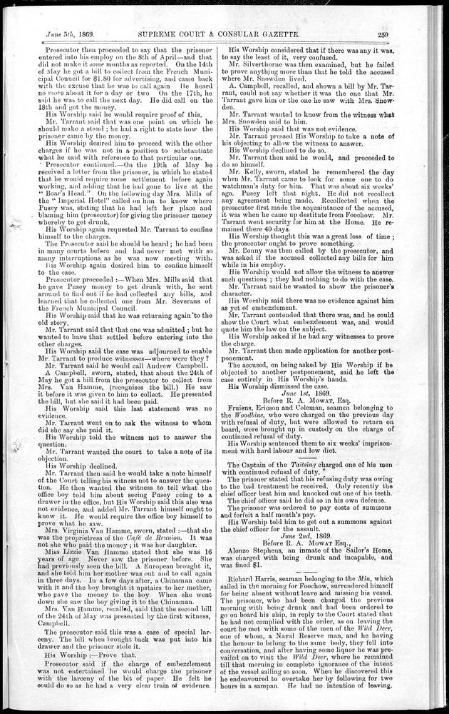 Supreme Court and consular gazette, and law reporter for the Supreme & provincial courts of China & Japan - 