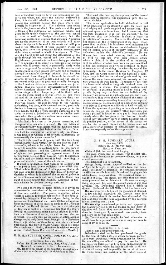 Supreme Court and consular gazette, and law reporter for the Supreme & provincial courts of China & Japan - 