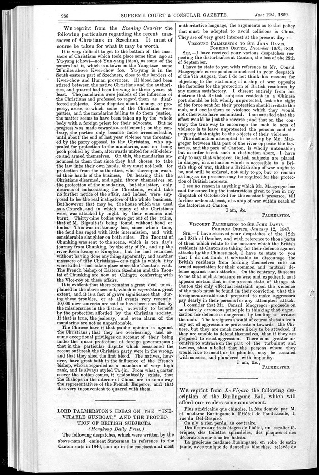 Supreme Court and consular gazette, and law reporter for the Supreme & provincial courts of China & Japan - 