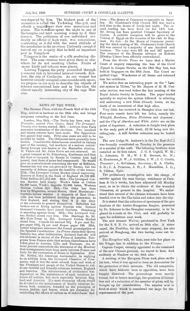 Supreme Court and consular gazette, and law reporter for the Supreme & provincial courts of China & Japan - 