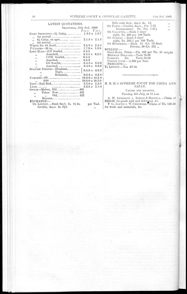 Supreme Court and consular gazette, and law reporter for the Supreme & provincial courts of China & Japan - 