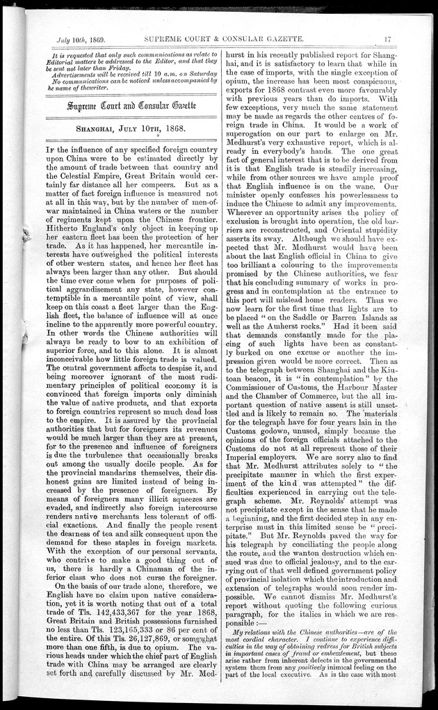 Supreme Court and consular gazette, and law reporter for the Supreme & provincial courts of China & Japan - 