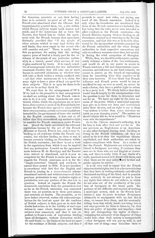 Supreme Court and consular gazette, and law reporter for the Supreme & provincial courts of China & Japan - 