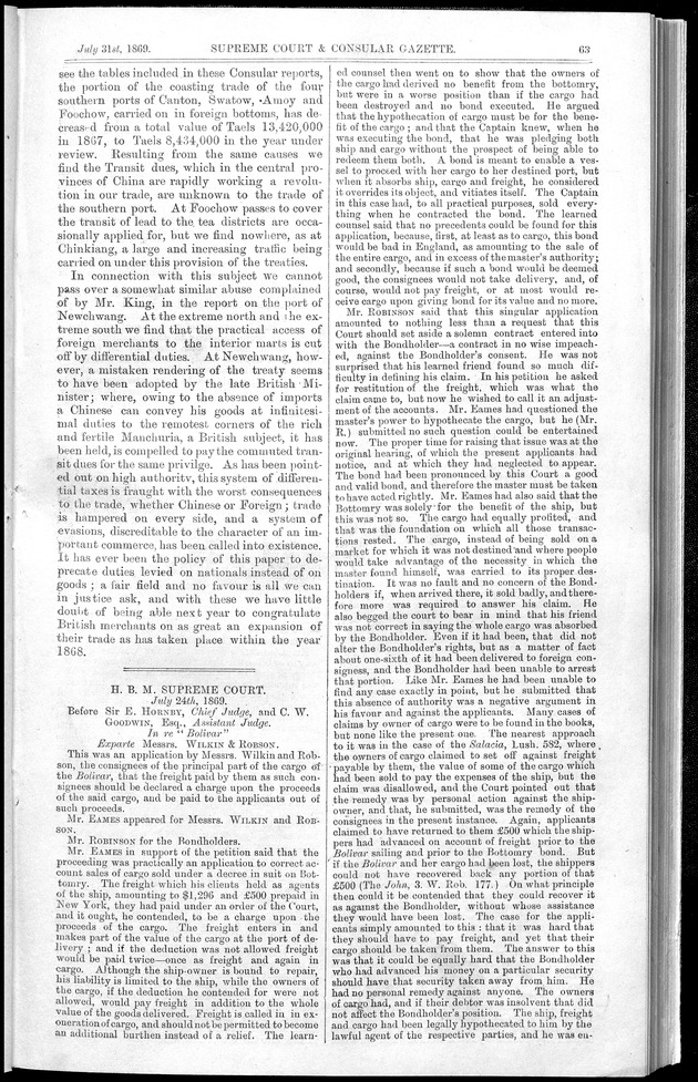 Supreme Court and consular gazette, and law reporter for the Supreme & provincial courts of China & Japan - 