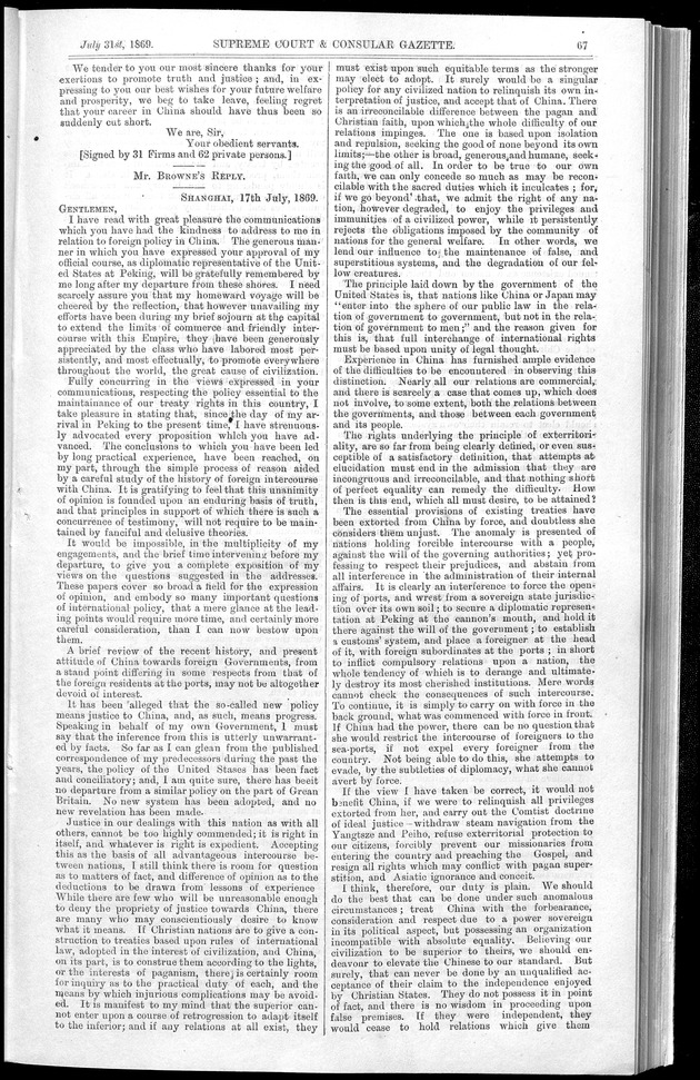 Supreme Court and consular gazette, and law reporter for the Supreme & provincial courts of China & Japan - 