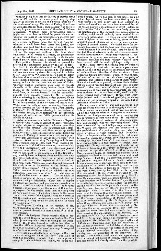 Supreme Court and consular gazette, and law reporter for the Supreme & provincial courts of China & Japan - 