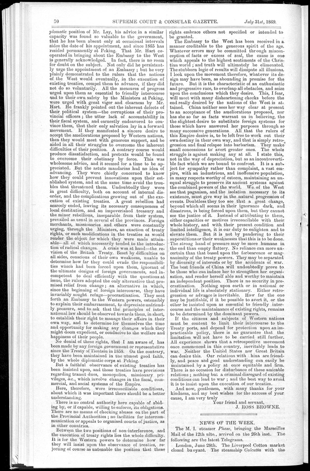 Supreme Court and consular gazette, and law reporter for the Supreme & provincial courts of China & Japan - 