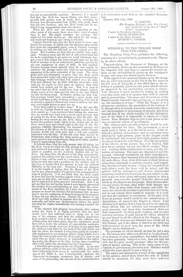 Supreme Court and consular gazette, and law reporter for the Supreme & provincial courts of China & Japan - 