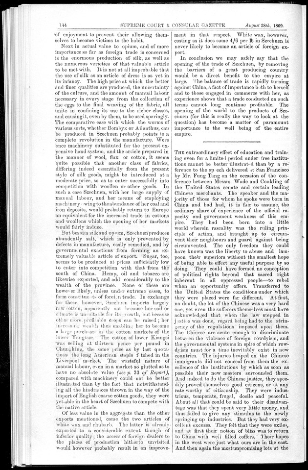 Supreme Court and consular gazette, and law reporter for the Supreme & provincial courts of China & Japan - 