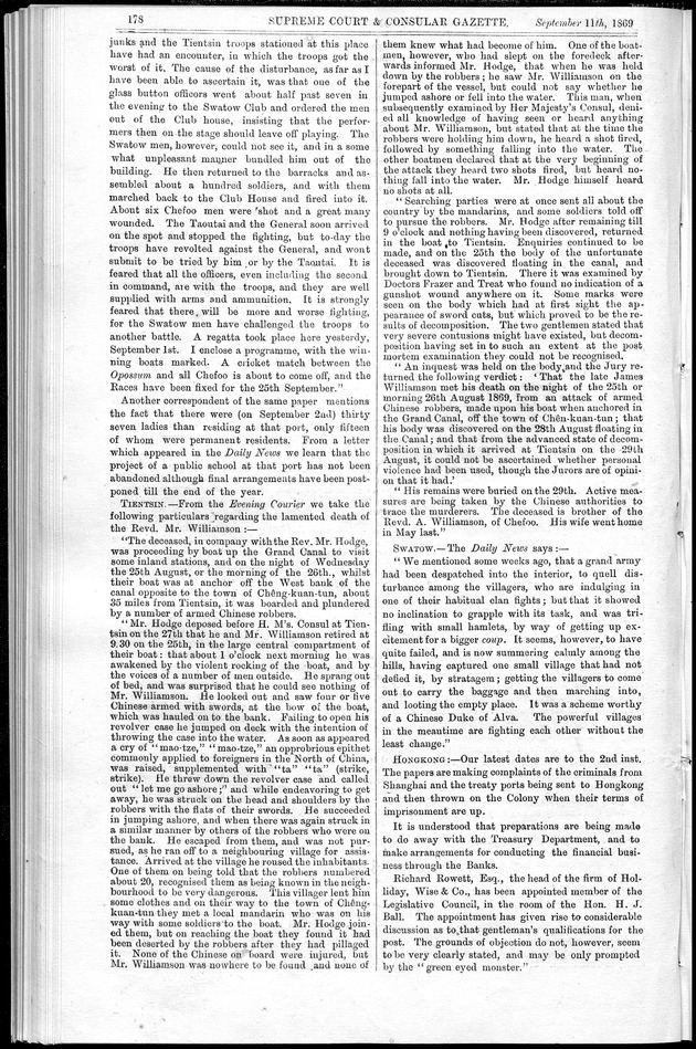 Supreme Court and consular gazette, and law reporter for the Supreme & provincial courts of China & Japan - 