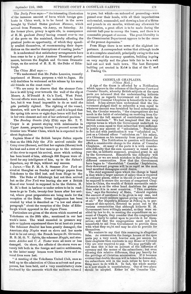 Supreme Court and consular gazette, and law reporter for the Supreme & provincial courts of China & Japan - 