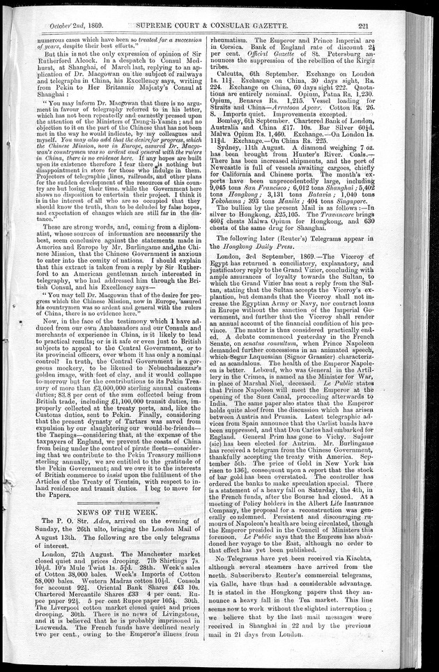 Supreme Court and consular gazette, and law reporter for the Supreme & provincial courts of China & Japan - 