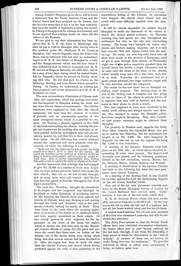 Supreme Court and consular gazette, and law reporter for the Supreme & provincial courts of China & Japan - 