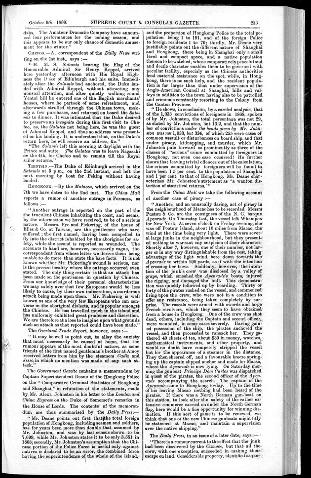 Supreme Court and consular gazette, and law reporter for the Supreme & provincial courts of China & Japan - 