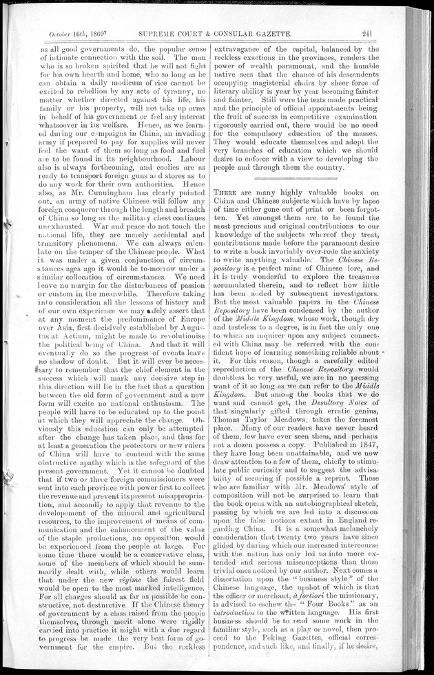 Supreme Court and consular gazette, and law reporter for the Supreme & provincial courts of China & Japan - 