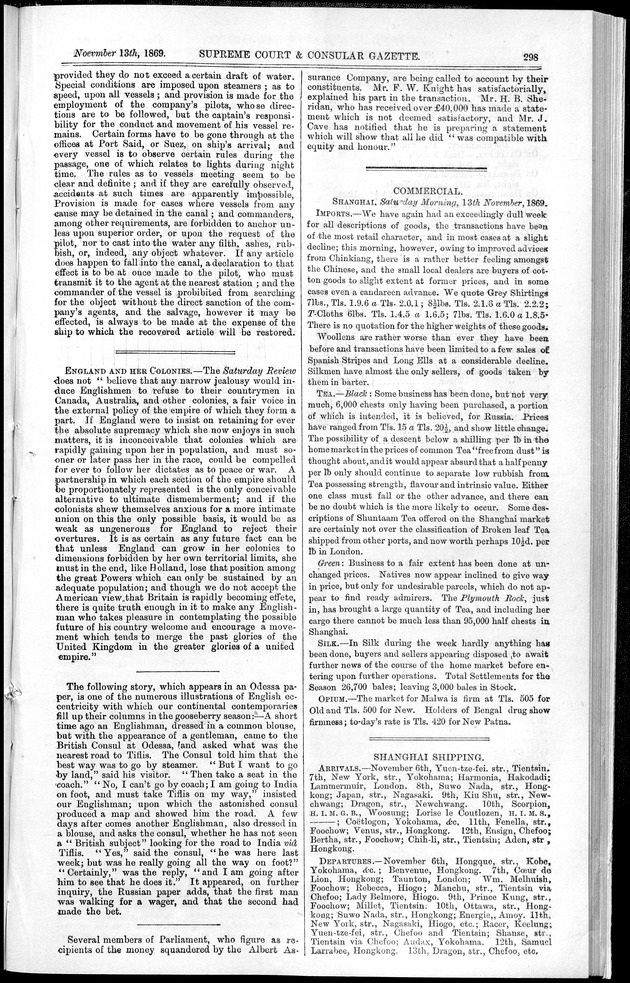 Supreme Court and consular gazette, and law reporter for the Supreme & provincial courts of China & Japan - 