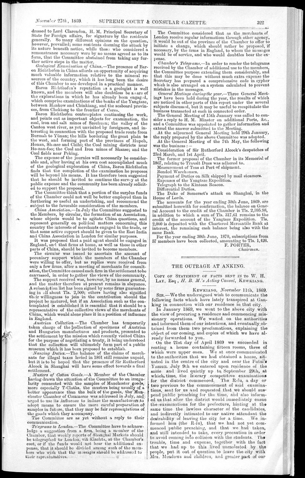 Supreme Court and consular gazette, and law reporter for the Supreme & provincial courts of China & Japan - 