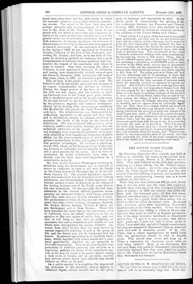 Supreme Court and consular gazette, and law reporter for the Supreme & provincial courts of China & Japan - 