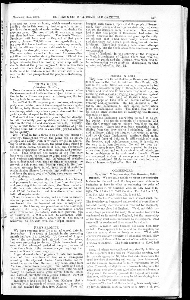 Supreme Court and consular gazette, and law reporter for the Supreme & provincial courts of China & Japan - 