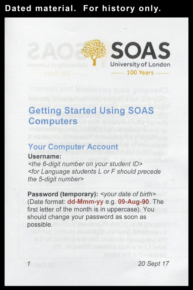 Getting started using SOAS computers - Page 1