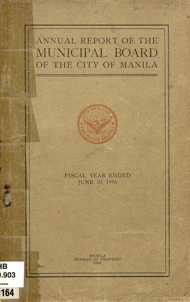 Annual Report of the Municipal Board of the City of Manila, fiscal year ended ... - New Page
