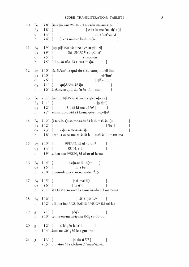 Standard Babylonian Epic of Gilgamesh - Tablet 01, Page 3