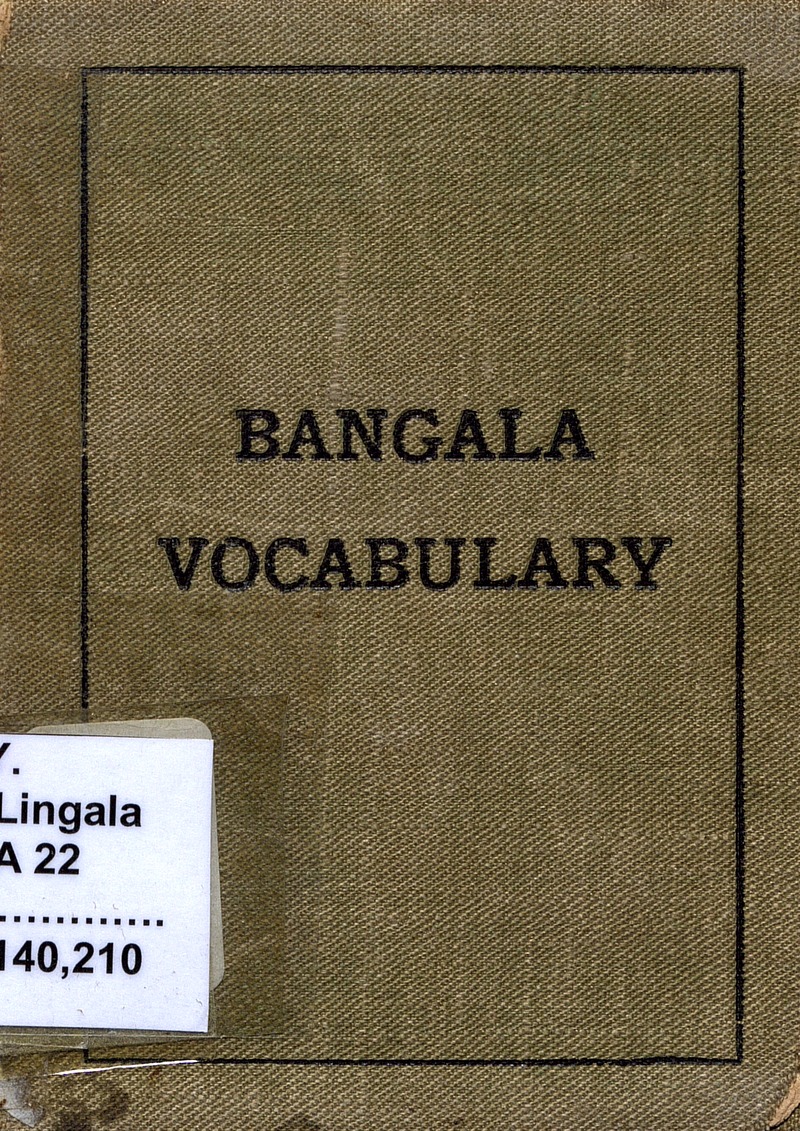 Vocabulary of the Bangala language as spoken in the Lado district, Mongalla province - New Page