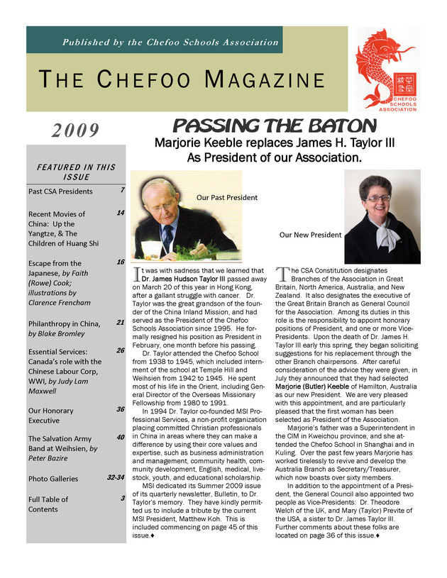 Chefoo Magazine - Page 1