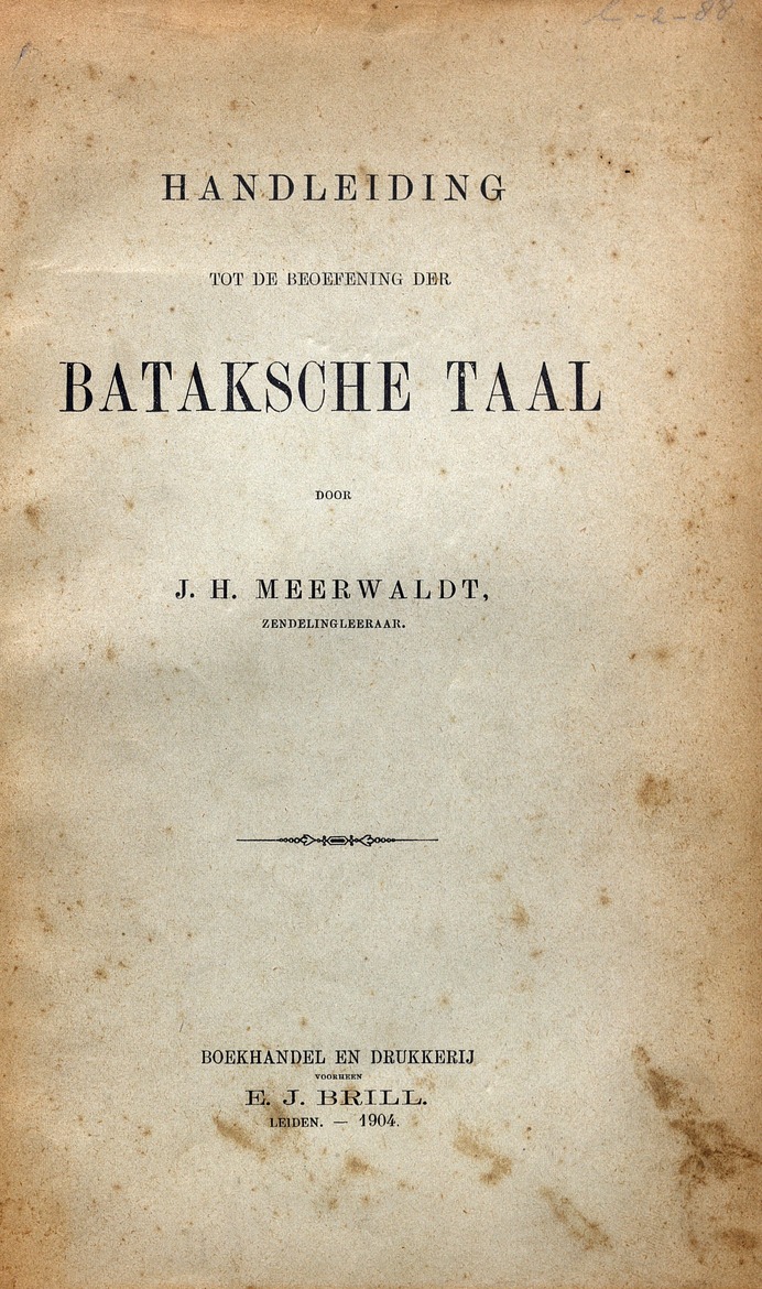 Handleiding tot de beoefening der bataksche taal - Page i