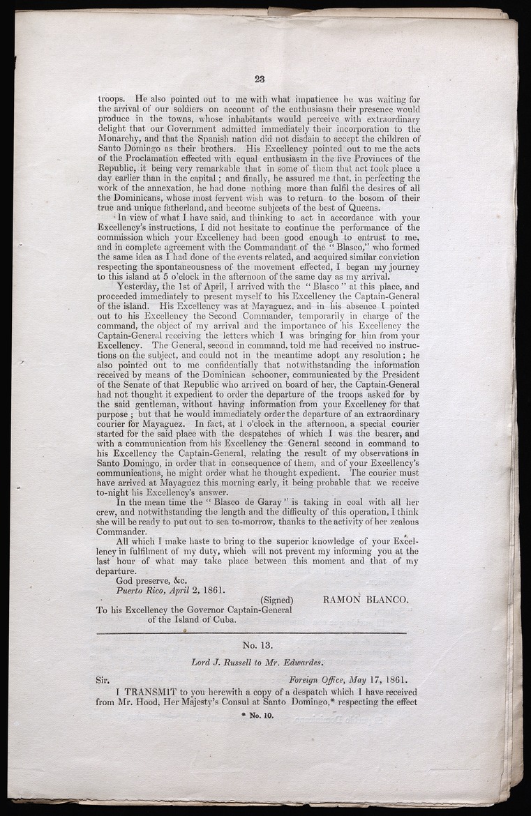 Papers relating to the annexation of eastern Santo Domingo to Spain - 