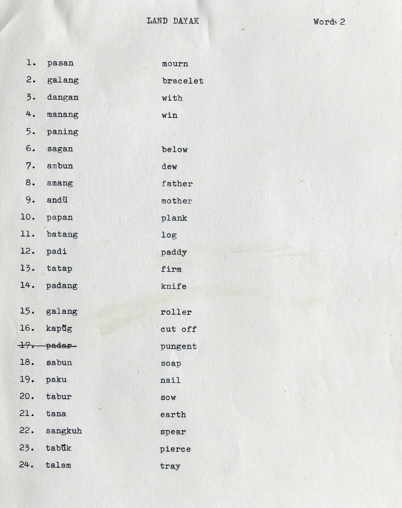 Land Dayak tape - Words & Sentences 4