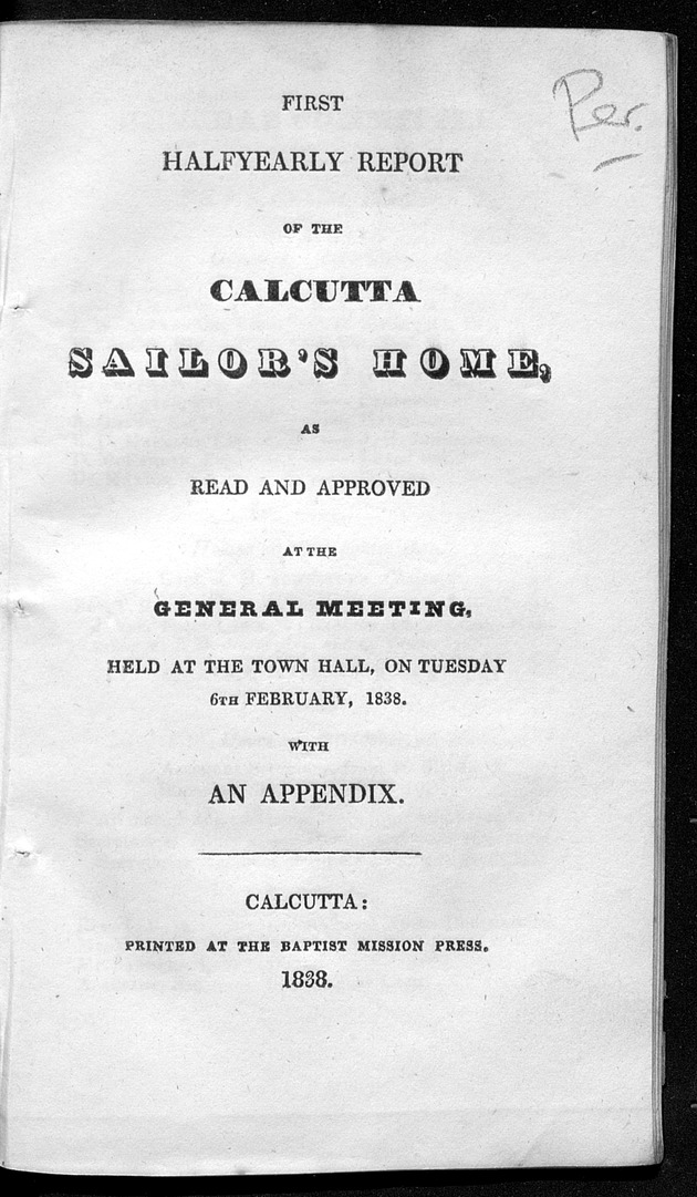 … report of the Calcutta Sailor's Home … - Page i