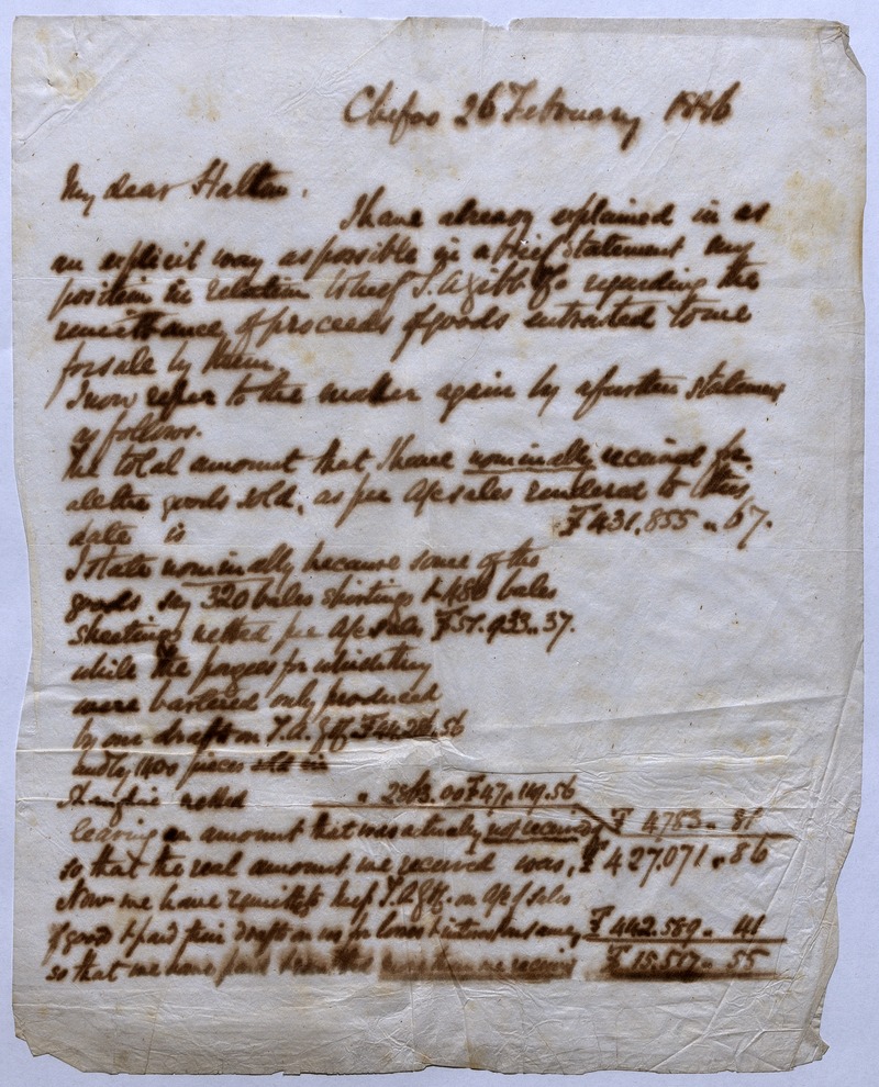 Letter to Hilton [?] from T. Fergusson, Chefoo, 26 February 1886 - digital image 1