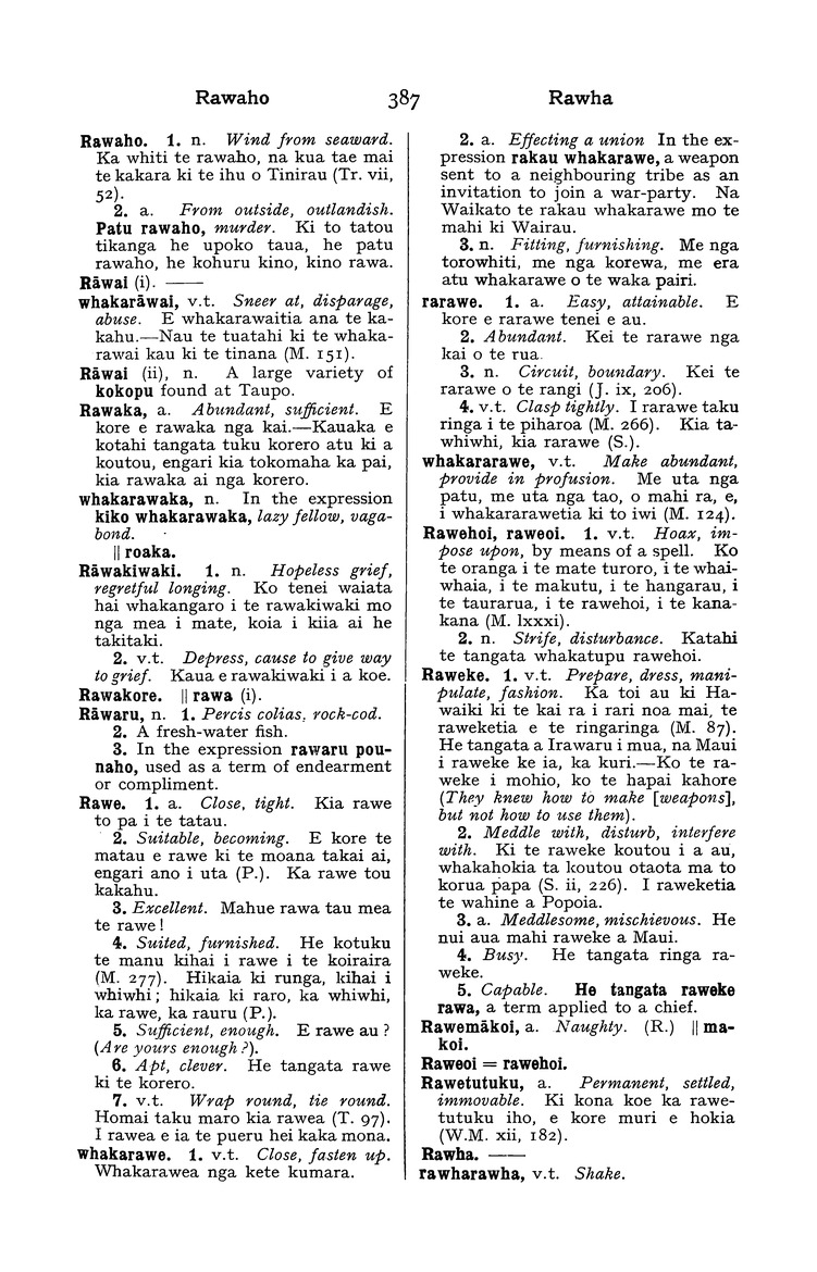 A dictionary of the Maori language - 