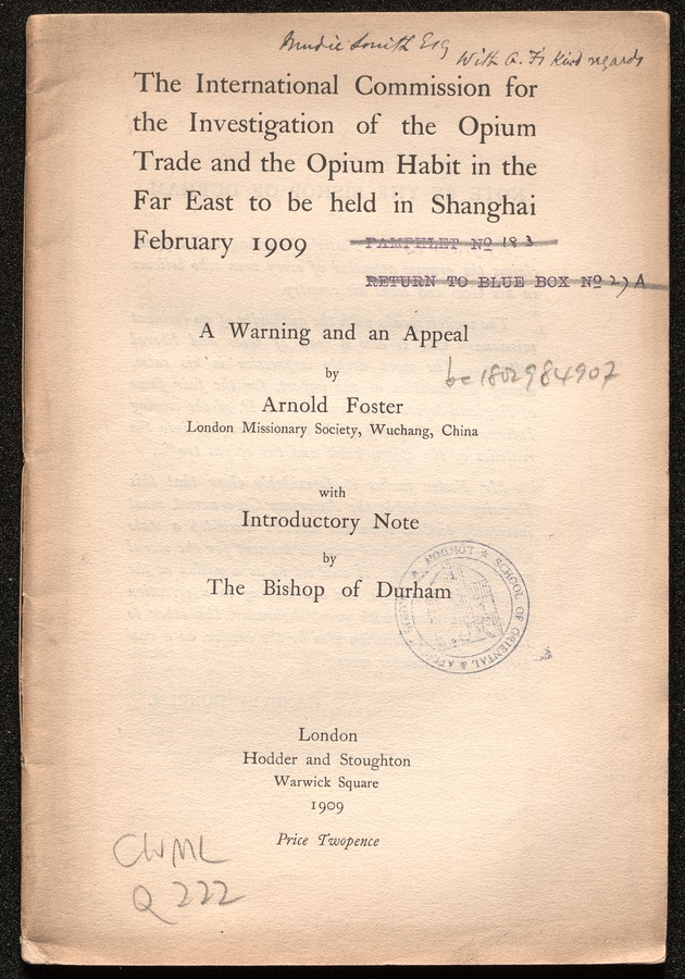 The International Commission for the Investigation of the Opium Trade and the Opium Habit in the Far East, to be held in Shanghai February 1909 - digital image 1