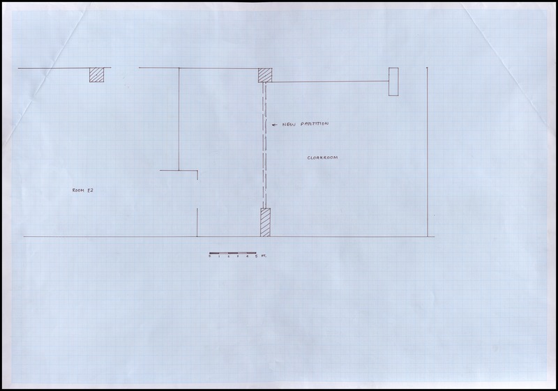 [Room E2 and cloakroom, the new library]